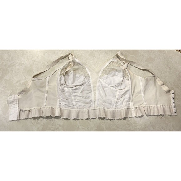 Goddess Bullet Bra Off White Lace Pinup Corset Sz 40C Style 1586 Vtg 1950's - Picture 7 of 12